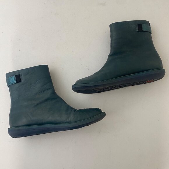 Camper Beetle Ankle Boots Shoes Blue Green - Picture 5 of 10